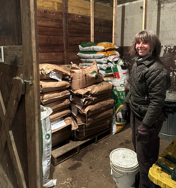 Angelika in the feed room